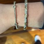 Silver Dainty Crystal and Braided Bracelets Photo 2