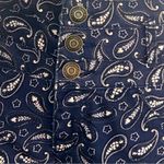 Wall Flower  High Rise Waist Blue Paisley Cuffed Stretch Shorts Juniors 9 Photo 6
