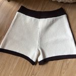 MA TA White and Brown Knit Shorts Photo 2