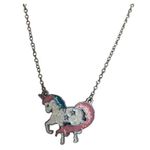 Magical Peach Pink Turquoise Star Glitter Unicorn Necklace And Post Earrings Photo 6