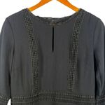 Ann Taylor Black Lace Trim Flare Sleeve Midi Dress Photo 3