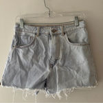 ZARA High Rise Distressed Jean Shorts Photo 0