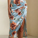 Women Floral Blue Midi dress Size Medium Photo 0