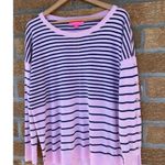 Lilly Pulitzer Melenie "Cool-Max" Sweater in Heathered Pink Tropics Stripe Large Photo 1