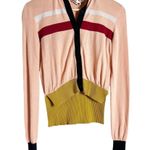Marni Blush Azalea Colorblock Intarsia Knit Cardigan Sweater Size 2 Pink Photo 1
