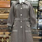 Orla Kiely Trench Coat Womens Size 2 Brown White Twee Photo 6