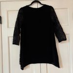 Chico's  Size 1 Lace Shirt Black Sheer Blouse Whimsygoth Romance Chico Medium Top Photo 10