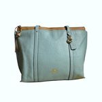 Coach May Tote in Seafoam Blue Pebbled Leather Large Bag Handbag Photo 3