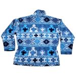Navajo Native Aztec Thunderbird Fleece Reversible Jacket Vtg Sz M 90s Blue Size M Photo 7