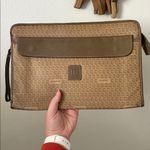 Vintage Tacchini Italian Leather Large Clutch Brown Photo 15