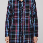 Betsey Johnson NWOT  Intimates Ruffle Plaid Button-Down Flannel Sleep Shirt S Photo 0