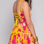 NWT Sundress Tea Flowers Print Dress Gold Size XS Photo 5