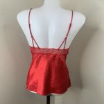 Victoria's Secret Victoria’s Secret Satin Lace Spaghetti Strap Lingerie Top Sz S Red Sexy Tank Photo 4