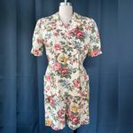 Vintage 80s Floral Blazer & Shorts Suit Set Multi Size M Photo 0