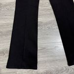 Cache  Black Bootcut Jeans Faux Leather Trim Mid Rise Women 8 Flare Leg Pants Photo 7