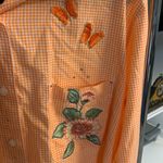 Las Olas Vintage  Orange Butterfly Appliqué Button Down Size M Photo 2