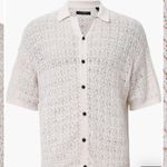 All Saints Loire Short Sleeve Open Knit Cardigan Ecru White Size Large Photo 7