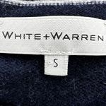 White + Warren 100% Cashmere Sweater Crew Colorblock Striped Knit Navy Gray S Blue Photo 1