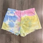 BLANK NYC The Barrow Vintage High Rise Tie Die Cut Off Jean Shorts Size 30 Photo 1