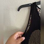 Ocasion High Low Black Righstones Heart Leopard Sheer Contrast Tunic Top S Photo 4