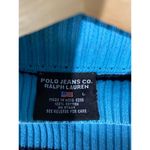 Ralph Lauren Vintage Polo Jeans Co Sweater Womens L Blue Stripe Mock Neck Flag Photo 3