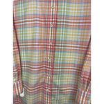 Land’s End Button Up Long Sleeve Spring Colors Orange Yellow Plaid Shirt 2x Photo 3