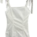 Revolve Superdown White Mini Dress Siona XS Tie Shoulder Bodycon Cotton Summer Party Photo 1