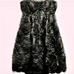 ZARA Black Structured Floral Mini Dress Photo 2