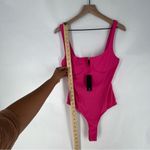 Lulus  Vibrant Pink Stretch‎ Ribbed Sleeveless Wired Bra Thong Bodysuit NWT XL Photo 10