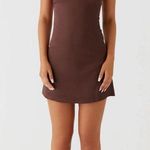 Peppermayo Odette Satin Mini Dress- Brown Photo 1
