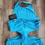 Retrofête Retrofete Raven Dress in Peacock Blue Size Small Halter Open Back NWT Sleeveless Photo 7