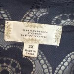 Shannon Ford New York Womens Lace Open Front Drape Cardigan Plus Size 3X Blue Photo 4