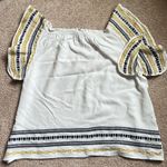Very J Off White Embroidered Flutter Sleeve Top  Size Medium Photo 5