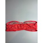 PINK Victoria's Secret Lace Bandeau Tube Top Ruched Front Coral Orange Size M Photo 2