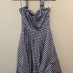 Unique Vintage  navy gingham halter dress Photo 2