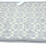 Metallic Star Signature Coach Logo Infinity Scarf Chalk Grey NWT Photo 6