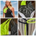 2X 1 piece halter neon yellow sexy swimsuit Multiple Photo 1