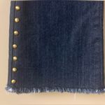 Michael Kors Cropped Gold Studded Jeans with Fringe Hem Photo 2