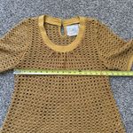 Anthropologie Angel of the North dark yellow open knit short sleeve top size S Photo 10