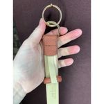 belt vegan leather tan interlocking circles buckle gold Photo 7