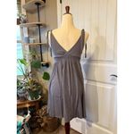American Eagle  Outfitters Gray Smocked Empire Waist Sundress Tie Shoulder Size S Photo 1