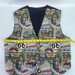 Vintage Tapestry Vest 90s Size Large RT 66 Hollywood Travel Vacation Roadtrip Photo 3