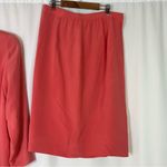 Talbots  | 100% Silk Watermelon Coral Skirt Suit Button Front Vintage 8 Photo 6