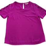 Skies Are Blue Anthropologie  Shirt Womens XS Pink‎ Short Sleeve Top Blouse Photo 0