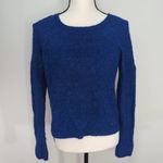 Abercrombie & Fitch Women's Royal Blue Keyhole Back Cable Knit Sweater| XS Photo 0