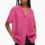 Aritzia Silk Short Sleeve Blouse Photo 0