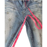 Bebe Straight Skinny Ankle Star Embellished Stars Light Wash Jeans Size 10 - EUC Photo 9