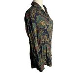 Vintage 90s Button Down Paisley Shirt S Navy Blue Collared Pocket Long Sleeves Photo 4