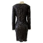 Lauren Ralph Lauren | Sz 8 | Black Sequin Long Sleeve V Photo 2