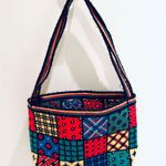 Vintage Needlepoint Tapestry Bag Colorful Patchwork Unique Shoulder Bag Red Photo 0